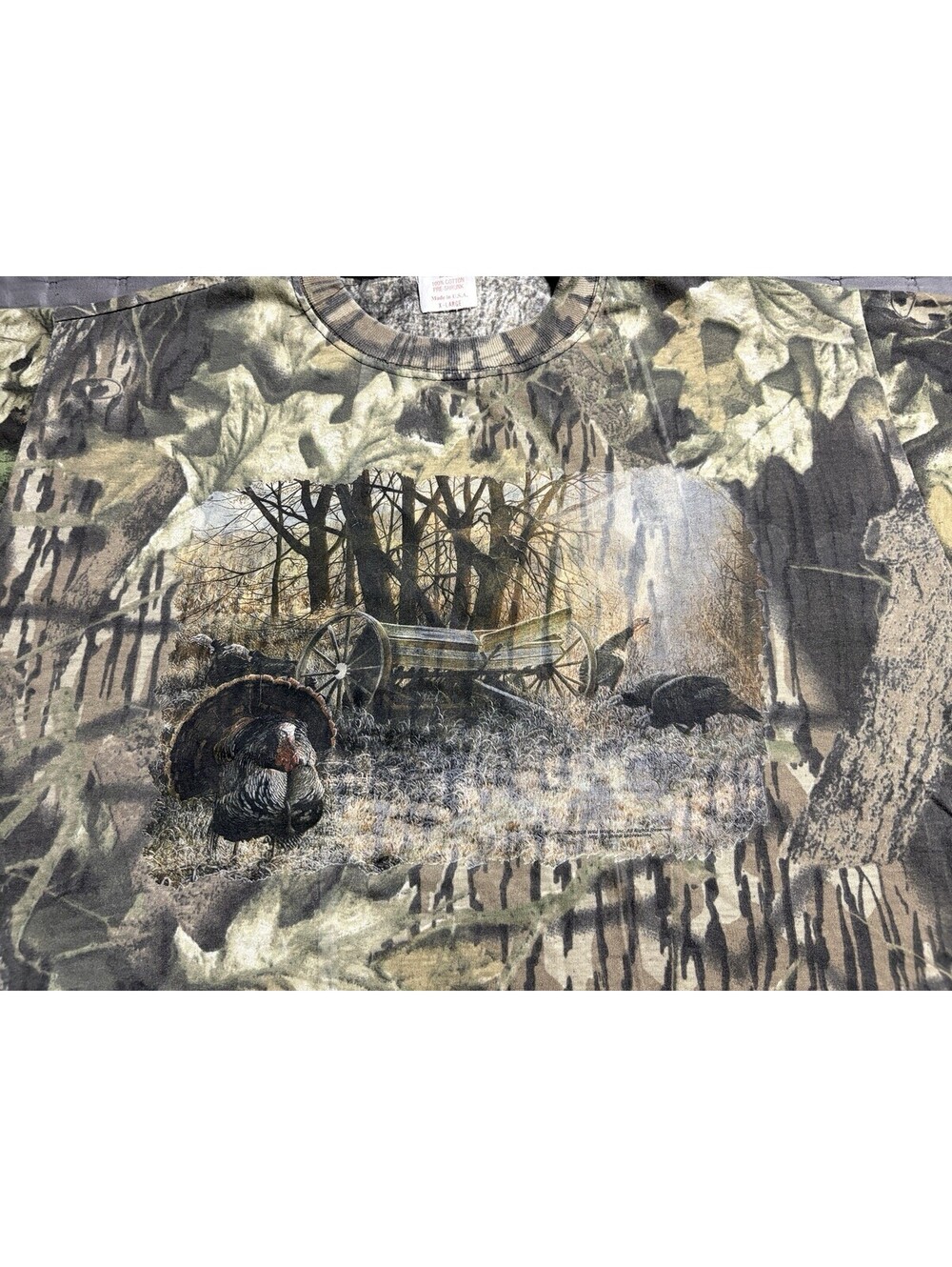 Vintage 90s Catawba's Best Turkey Realtree Camo Single Stitch Shirt Size XL